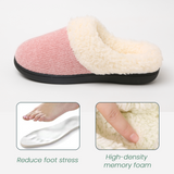 WALL QMER Warm Knit House Slippers for Women, Women's Fuzzy Memory Foam Slippers, Fluffy Winter House Shoes Indoor and Outdoor
