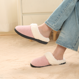 WALL QMER Warm Knit House Slippers for Women, Women's Fuzzy Memory Foam Slippers, Fluffy Winter House Shoes Indoor and Outdoor