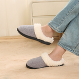 WALL QMER Warm Knit House Slippers for Women, Women's Fuzzy Memory Foam Slippers, Fluffy Winter House Shoes Indoor and Outdoor