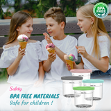 Ice Cream Containers (4 Pcs - 1 Pint Each) for Homemade Ice Cream Reusable with Lids Compatible with NC299AMZ & NC300s Series Creami Ice Cream Makers, IC02