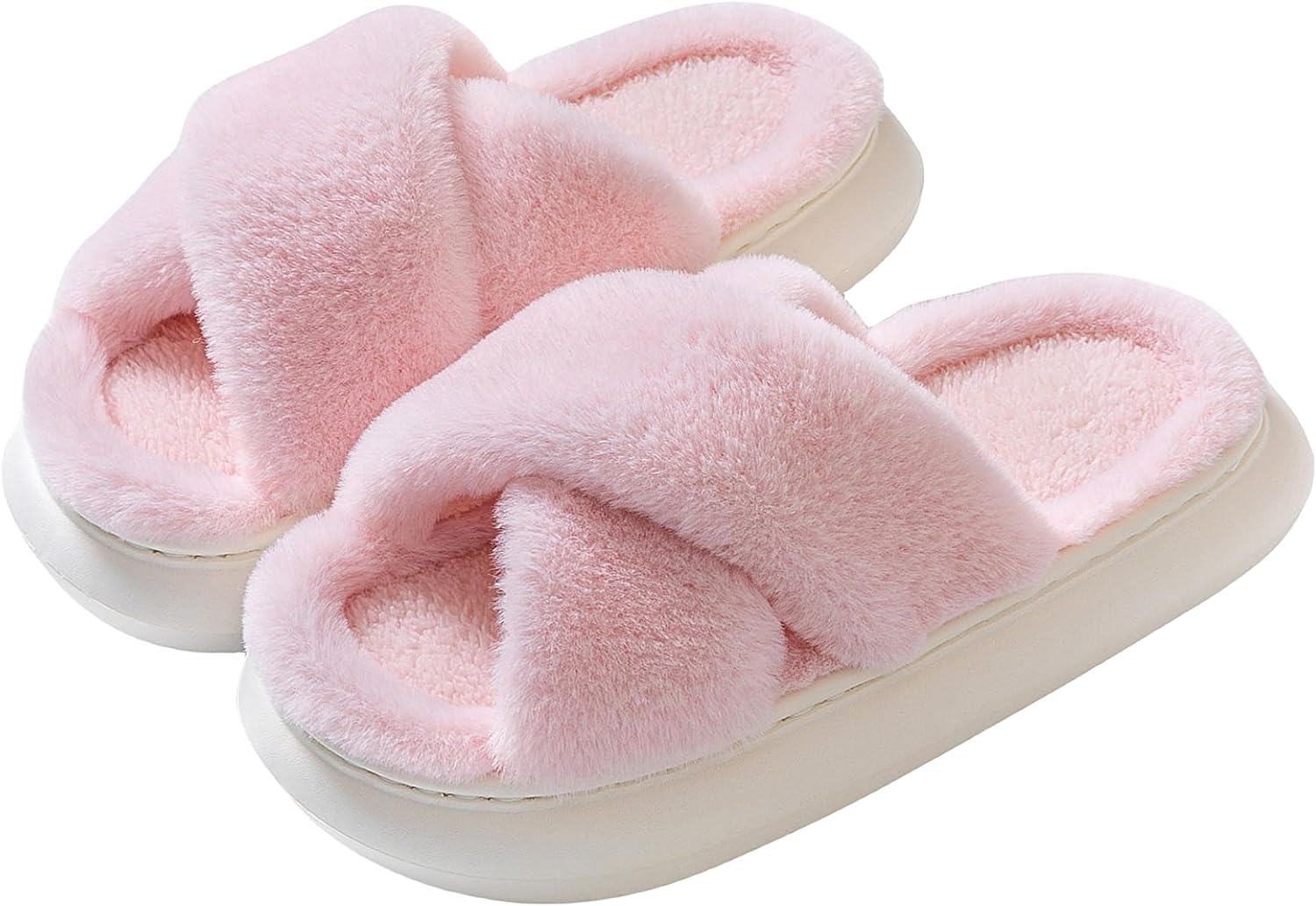 Fluffy Womens Slippers, Super Comfy Memory Foam House Slippers