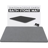 WALL QMER Bath Stone Mat, 23.5" x 15.5" Fast Drying Absorbent Natural Diatomaceous Earth Mat, Anti-Slip Floor Shower Mats for Bathroom, Kitchen, Dark Gray