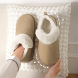 WALL QMER Women's Cozy Short Bootie Slippers, Winter Warm Hard-Bottom House Shoes Featuring a Fuzzy Lining, Suitable for Indoor and Outdoor Use