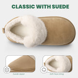 WALL QMER Women's Cozy Short Bootie Slippers, Winter Warm Hard-Bottom House Shoes Featuring a Fuzzy Lining, Suitable for Indoor and Outdoor Use