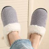 WALL QMER Warm Knit House Slippers for Women, Women's Fuzzy Memory Foam Slippers, Fluffy Winter House Shoes Indoor and Outdoor