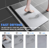 WALL QMER Bath Stone Mat, 23.5" x 15.5" Fast Drying Absorbent Natural Diatomaceous Earth Mat, Anti-Slip Floor Shower Mats for Bathroom, Kitchen