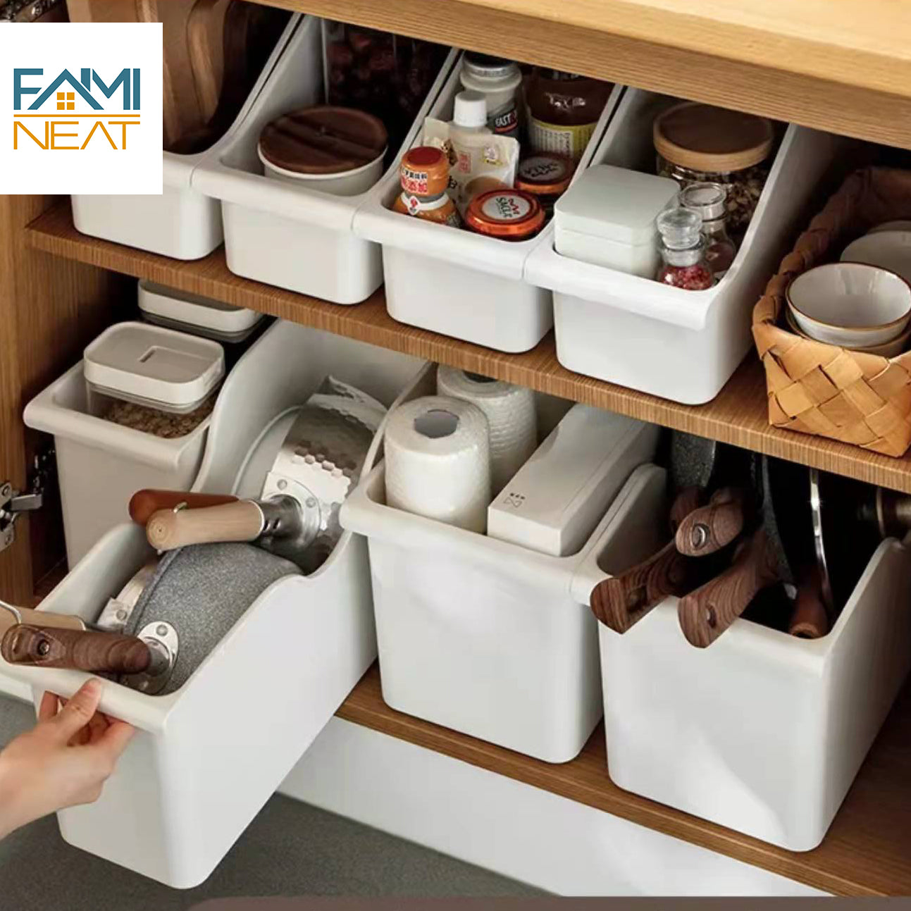 Bathroom Under Cabinet Storage with Help from the Kitchen