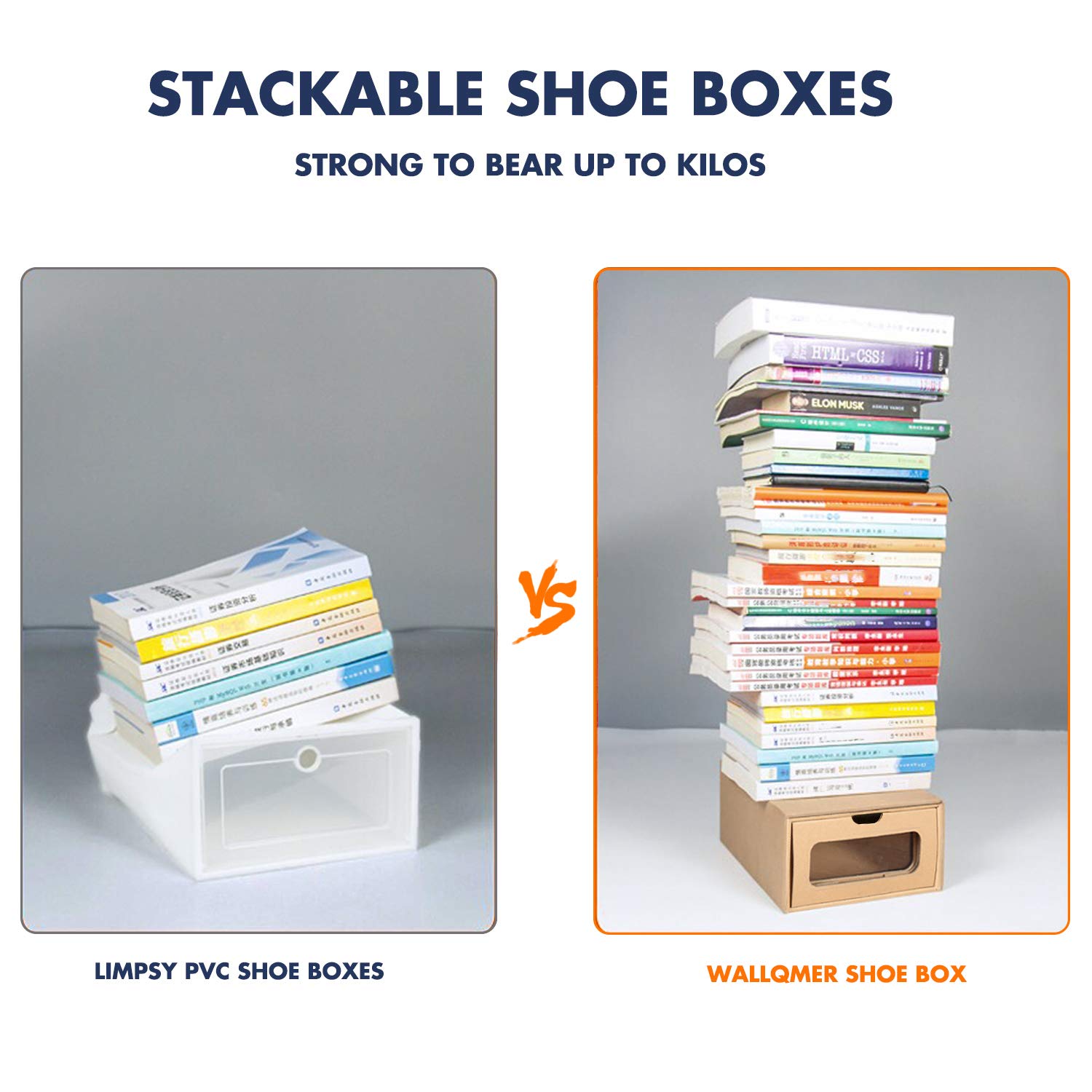 12 Pack Shoe Box Waterproof Storage Paper Boxes – wallqmer