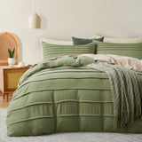 HTDJ Pleated Duvet Cover, Soft and Breathable Textured Bedding Set