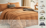 HTDJ Pleated Duvet Cover, Soft and Breathable Textured Bedding Set