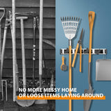 Broom Holder, Wall Mount Metal Pantry Storage